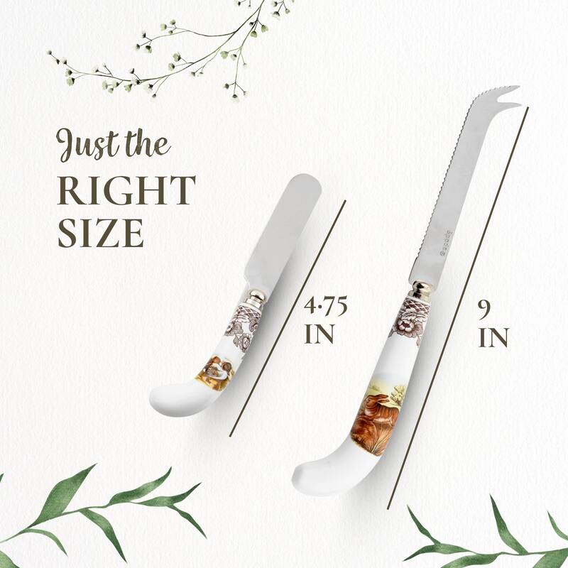 Spode Woodland Cheese Knife and 6 Spreaders