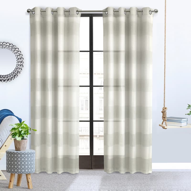 Paraiso Grommet Curtain Panel - 52" x 95" - Ivory Grey