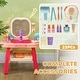 preview thumbnail 8 of 7, Qaba Kids Vanity Set with Mirror, LED Light, Music, 23 Accessories,Pink