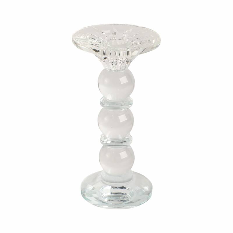 Glass Crystal Pillar and Taper Candle Holder Modern Glam Design