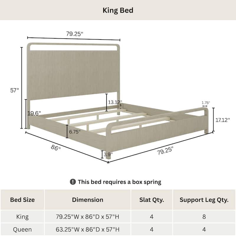 Roundhill Furniture Tavari 6-Piece Bedroom Set with Panel Bed, Dresser, Mirror, Two Nightstands, and Chest in Light Gray