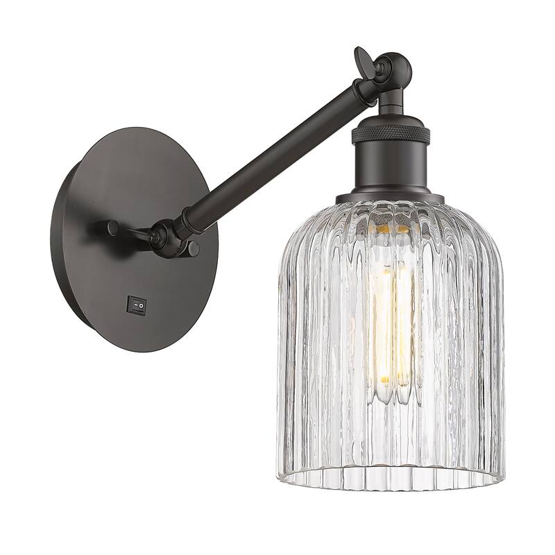 Innovations Lighting 317-1W-9-5 Bridal Veil Sconce Bridal Veil 9" Tall - Oil Rubbed Bronze / Clear