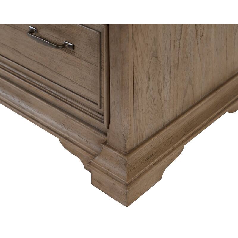Traditional Wood Lateral File, Storage File Drawer, Office File Drawer, Fully Assembled Light Brown