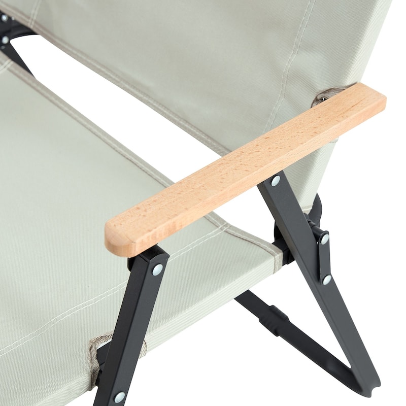 Portable Folding Outdoor Chair For Camping In Beige - Beige
