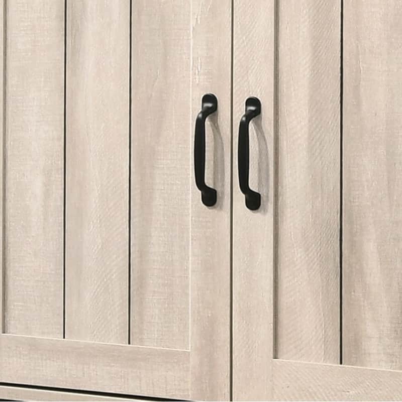 Corby Dusty Gray Oak Finish Three-door Shoe Cabinet - 45"W x 70.35"H x 12.5"D