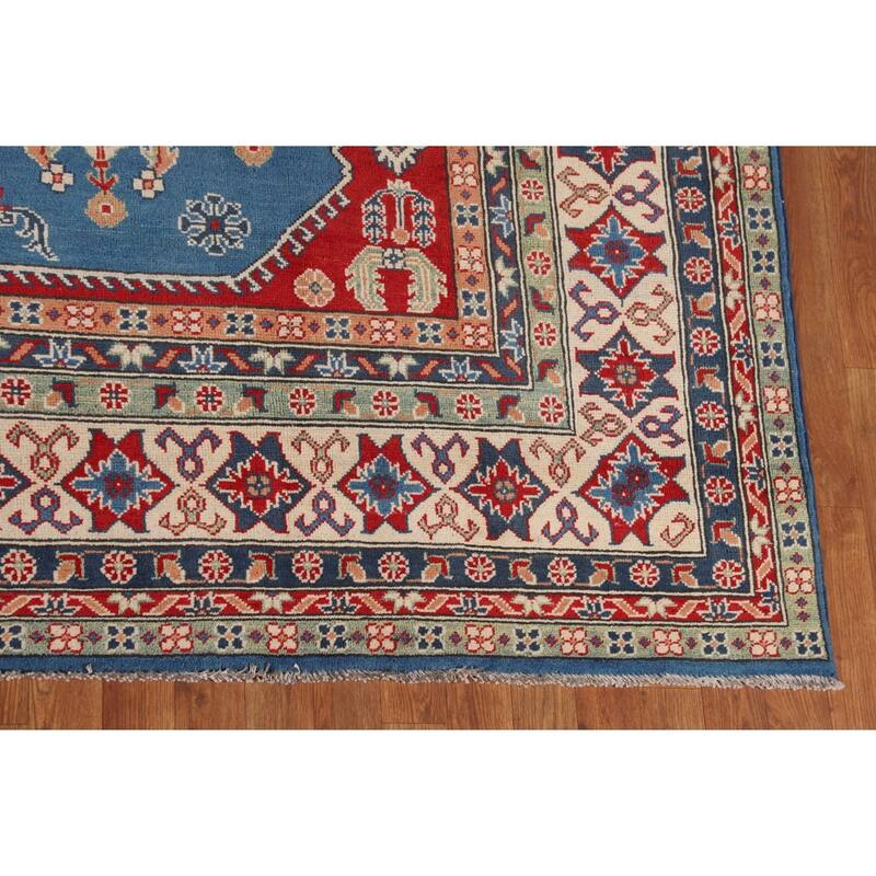 Blue Kazak Oriental Large Area Rug Handmade Wool Carpet - 9'8" x 15'7"
