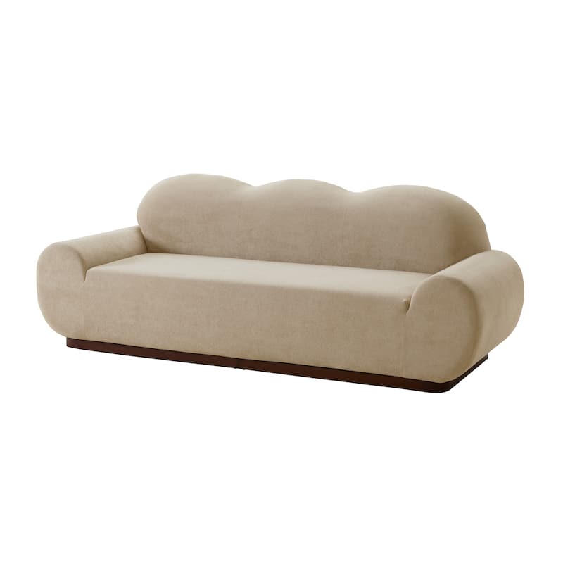 Christopher Knight Home - Cloud Modern Upholstered Chenille Curved 3-Seater Sofa with Round Arms