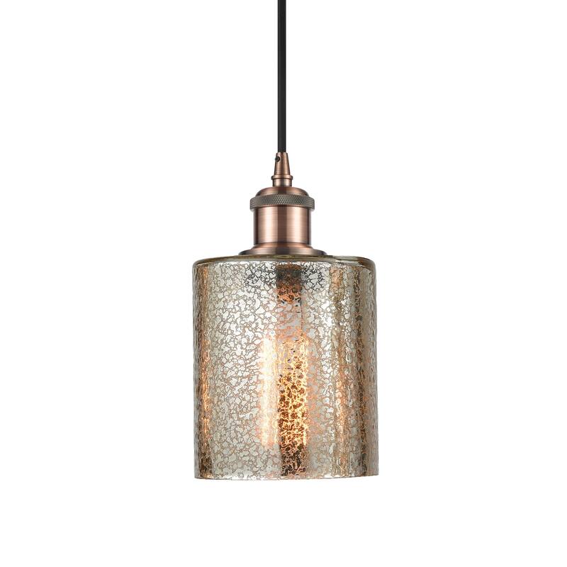 Innovations Lighting 516-1P-8-5 Cobbleskill Pendant Cobbleskill 5" - Mercury / Antique Copper