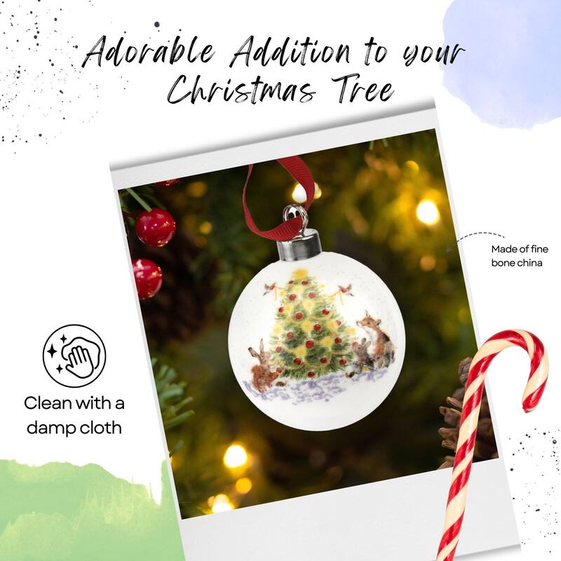 Royal Worcester Wrendale Designs Christmas Bauble