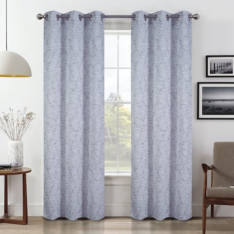 Brentwood Textured Jacquard 84 in. Grommet Curtain Panel Pair (Set of 2)