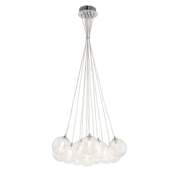 Chrome 13-Light Glass Globe Cluster Bubble Chandelier - Bed Bath