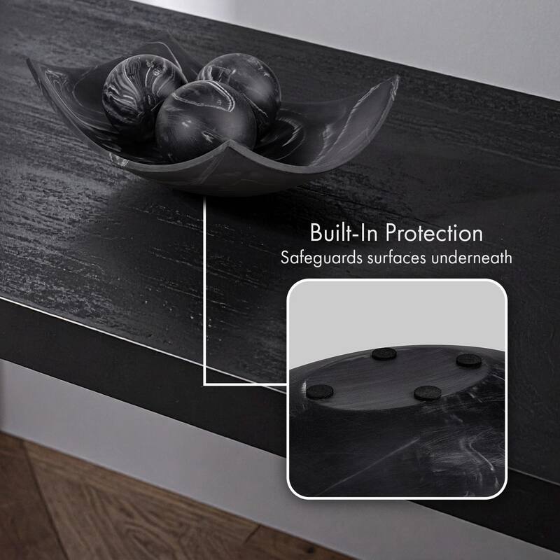 Creative Scents Black Marble Look Fruit Bowl for Kitchen Counter