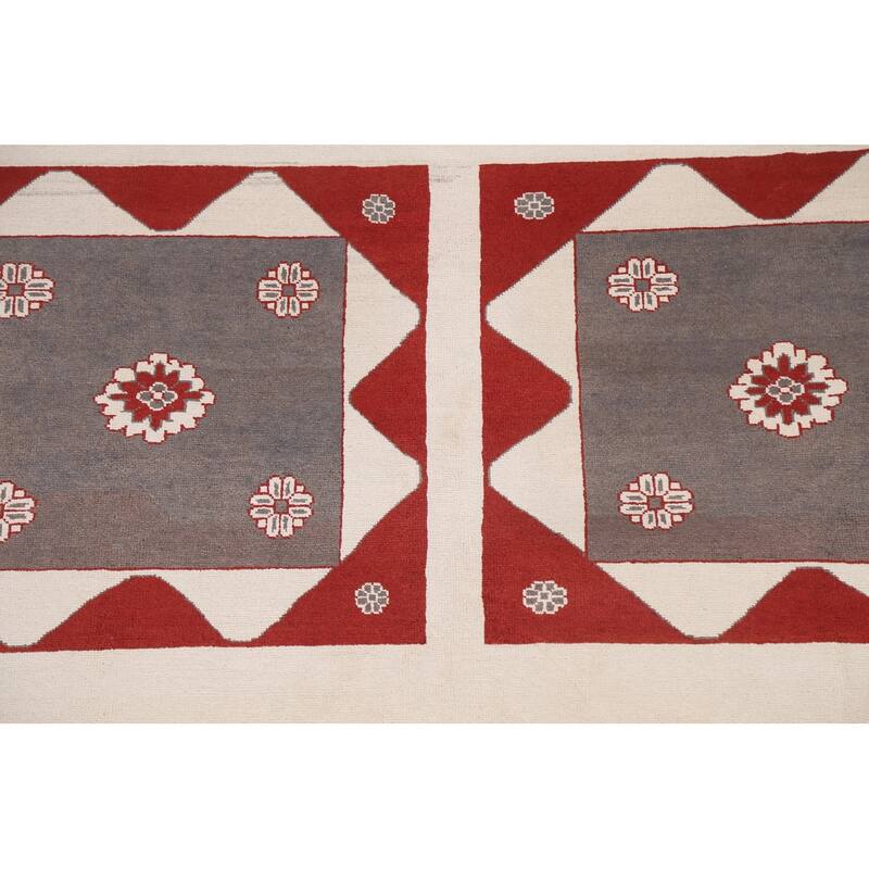 Geometric Gabbeh Kashkoli Area Rug Hand-knotted Oriental Wool Carpet - 6'1" x 8'11"