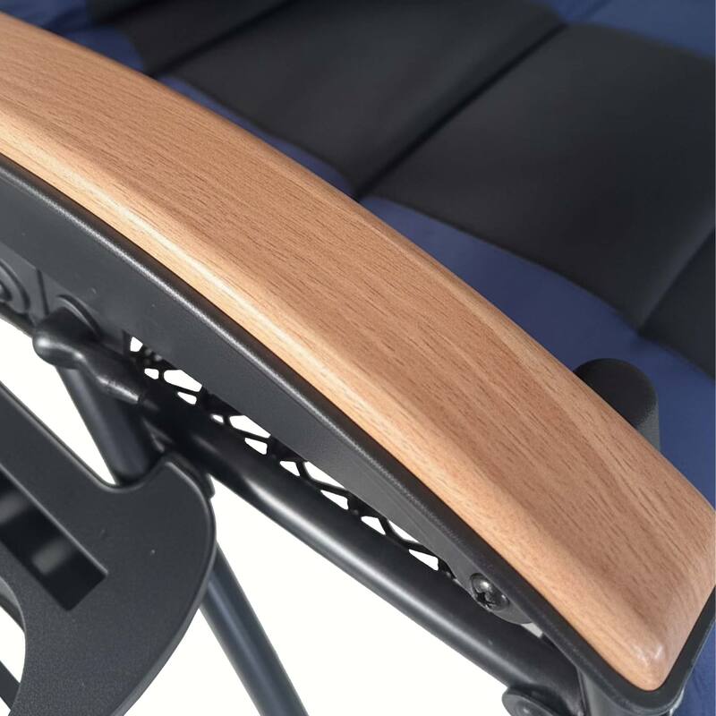 Oversized Padded Zero Gravity Chair,Foldable Patio Recliner,30"Wide Seat Anti Gravity Lounger with Cup Holder,Support 400 LBS