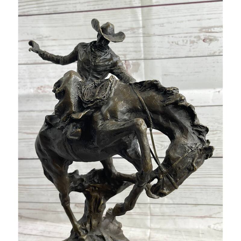 Bronco Buster Bronze Sculpture 100 Percent Real Bronze Western Art Figurine Remington