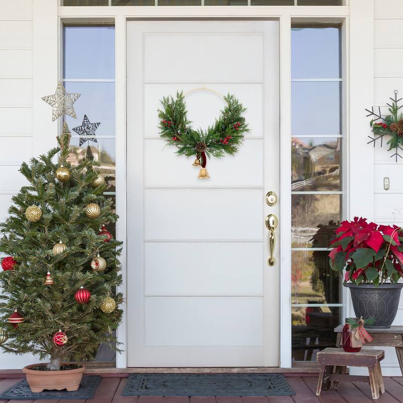 Cypress Pine Berries Artificial Christmas Wreath 28" Unlit