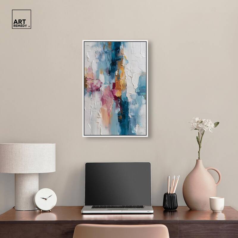 Petal Pink and Ocean Blue II Canvas by Art Remedy