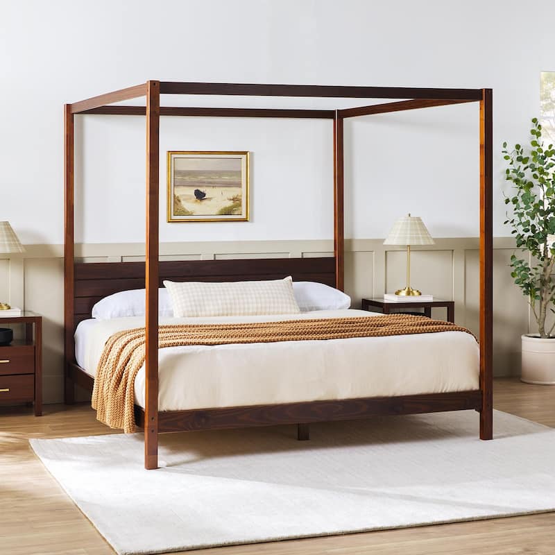 Walker Edison Minimalist Canopy King Bedframe