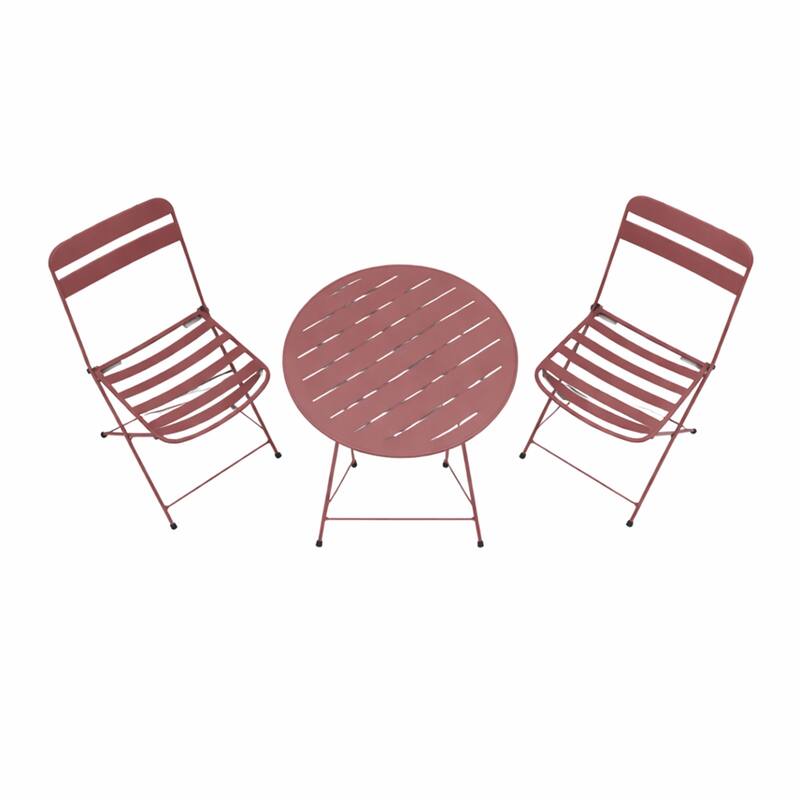 28-in H 3-Piece Metal Folding Bistro Set , Red