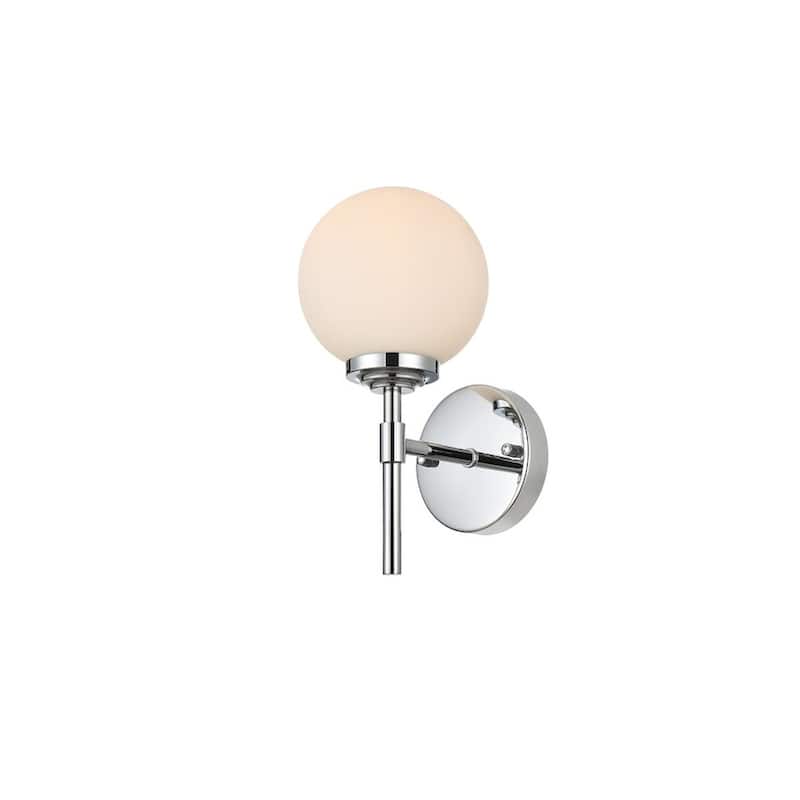 Ash 1 Light Black and Frosted White Bath Sconce