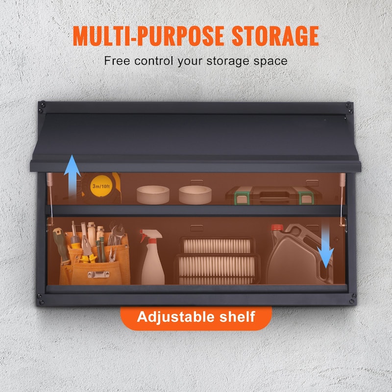 Wall-Mounted Storage Cabinet with Adjustable Shelves for Home or Garage - 30.3" × 12.5" × 19.7"