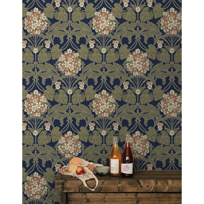 NextWall Hydrangea Floral Peel and Stick Wallpaper