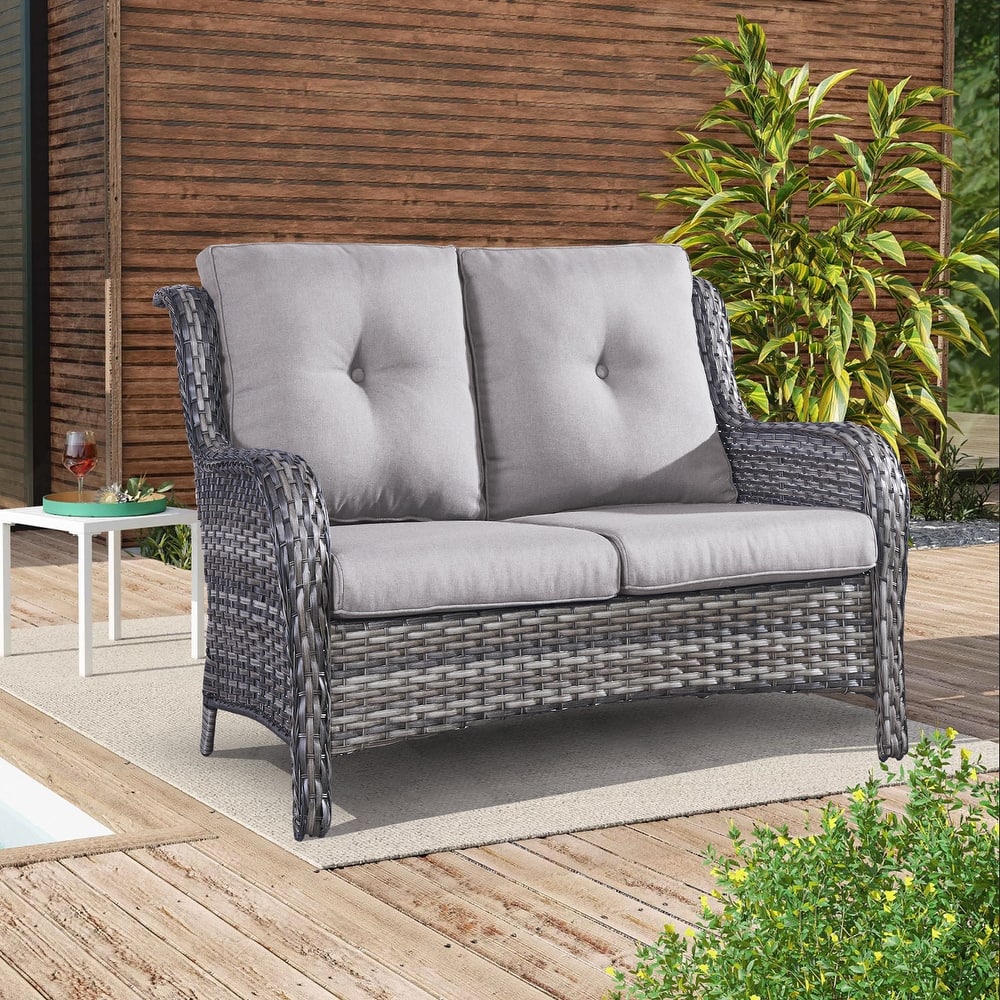 Gymojoy Patio Loveseat Sofa with Cuhsion