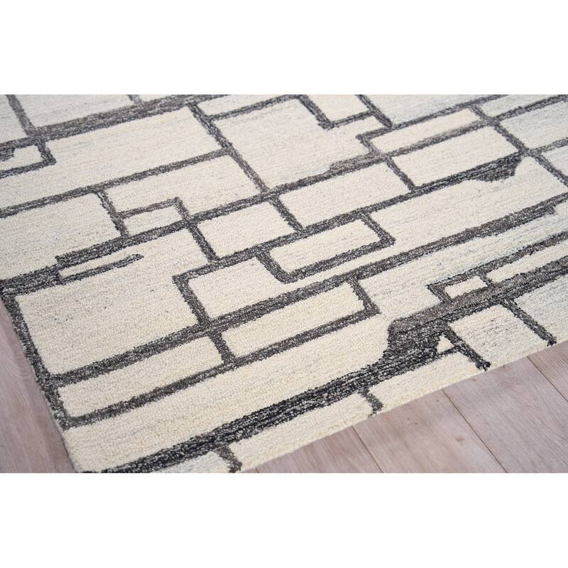 Exquisite Rugs Naturals Handmade Hand-tufted New Zealand Wool on Canvas Charcoal Area Rug