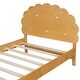 preview thumbnail 11 of 16, Walnut Wood Frame Twin Platform Bed with Cookie-Shaped
