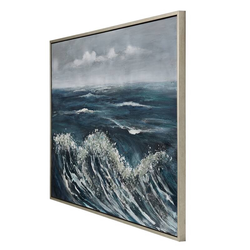 StyleCraft Crashing Hand-Painted Canvas Wall Art - 62" x 42"