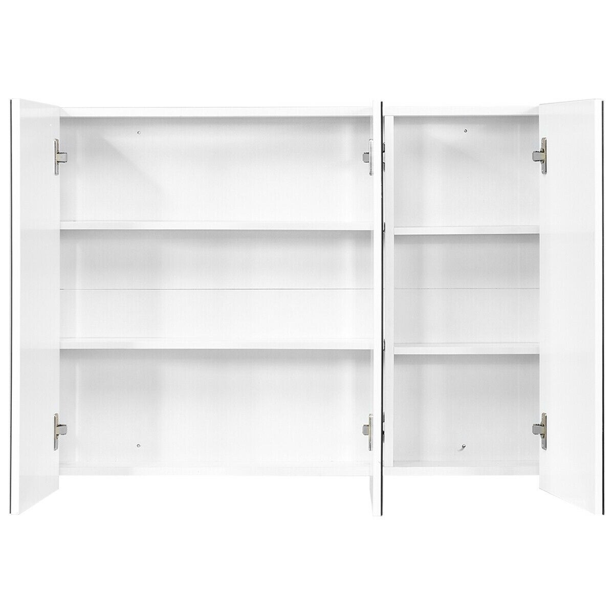 Shop 36 Wide Wall Mount Mirrored Bathroom Medicine Cabinet Triple Mirror Overstock 18242543