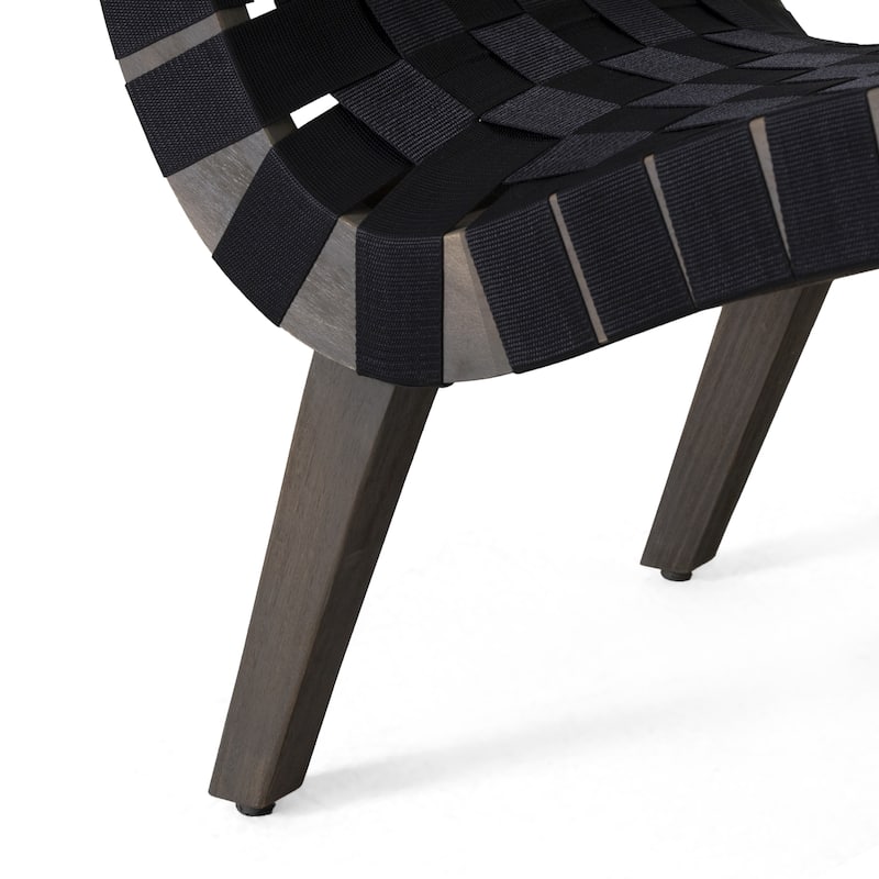 Roomfitters Modern Woven Strap Lounge Chair, Accent Armless Chair for Living Room or Patio