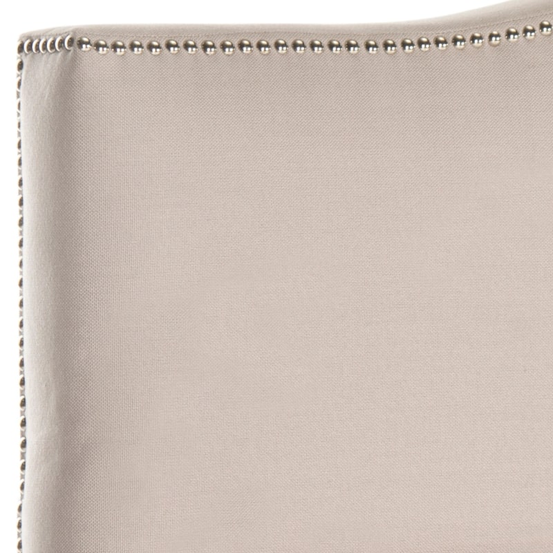 SAFAVIEH Jessi Arctic Grey Upholstered Camelback Headboard