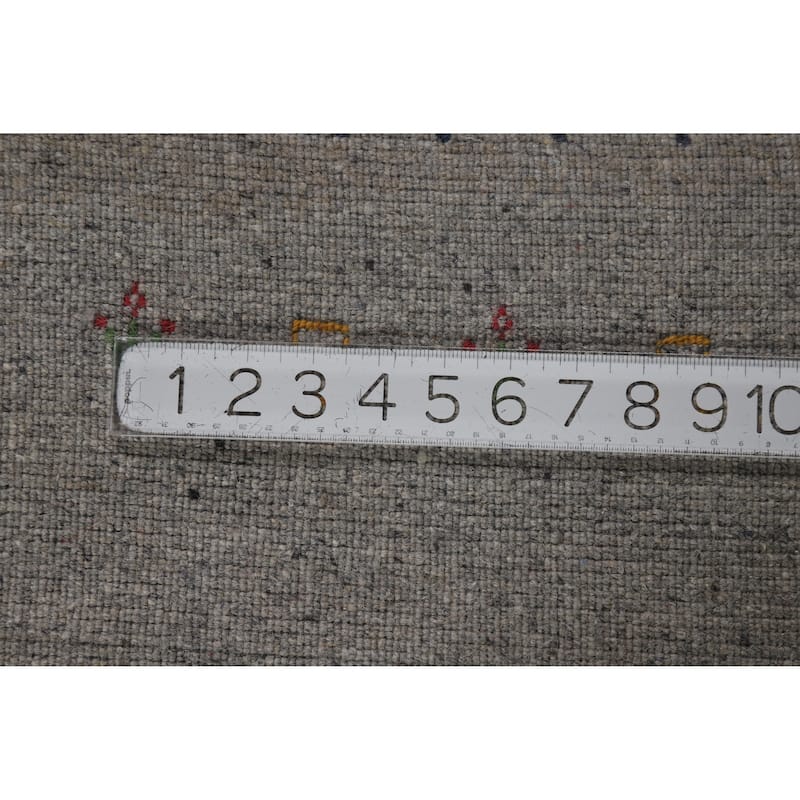 Hand Knotted Oriental 100% Wool Carpet Tribal Animal Pictorial Greys & Charcoal Gabbeh Area Rug - 7' 8'' X 5' 9''