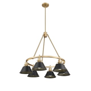 Orwell 6-Light Chandelier in Brushed Champagne Bronze with Matte Black - Gold