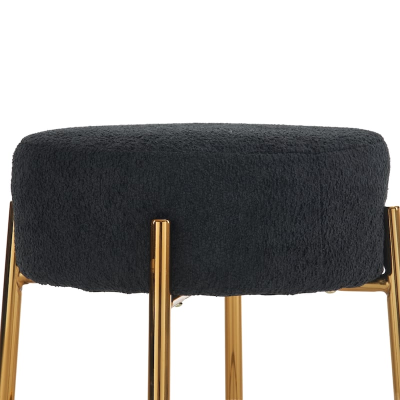 24" Tall Gold Legs Round Bar Stools,Set of 2