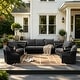 preview thumbnail 72 of 81, Rope Woven Patio Conversation Set with Swivel Chair & Settee Cushions