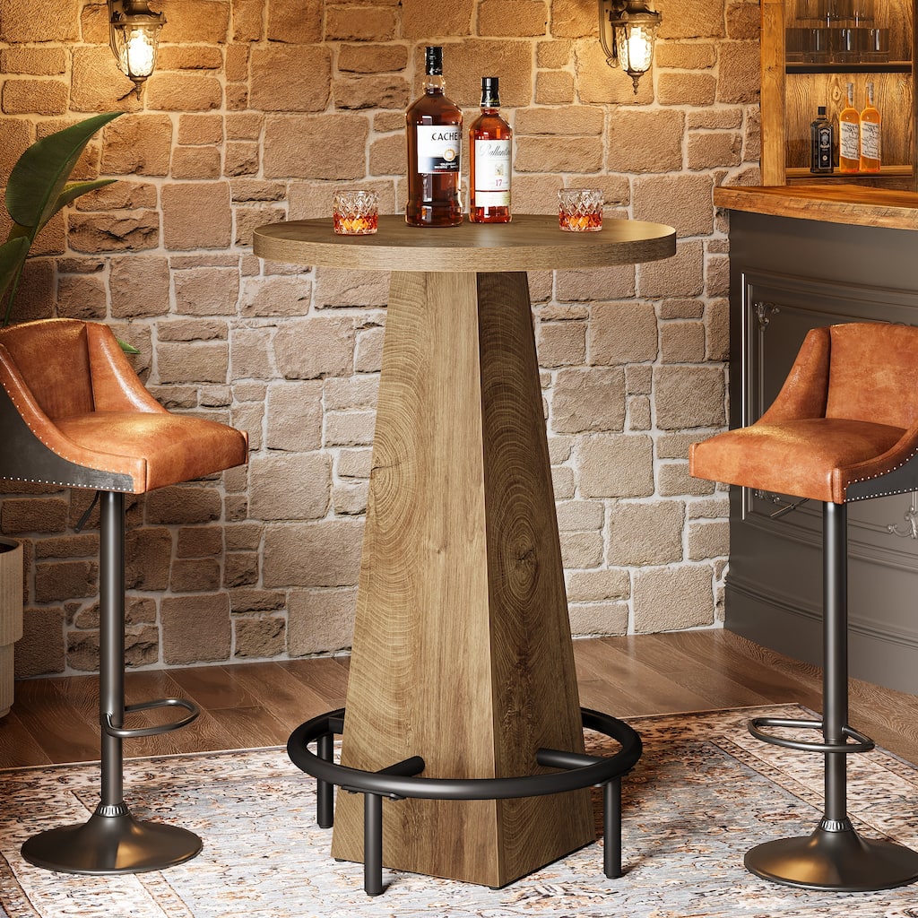 37.4" High Bar Table, Round Pub Table for Small Bars, Dining Room