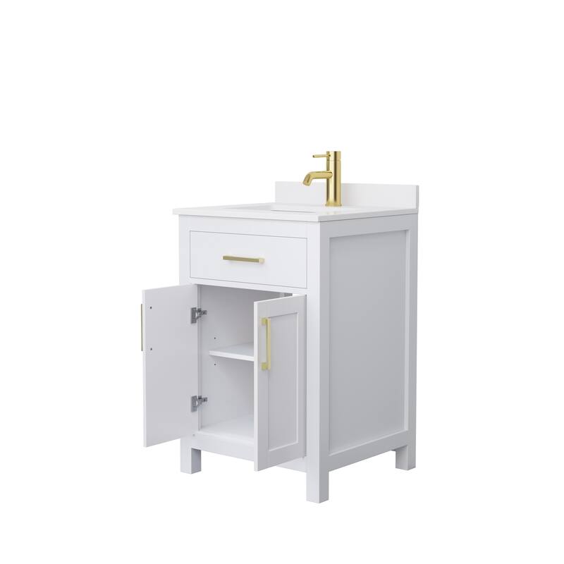 Beckett 24 Inch Single Vanity, Cultured Marble Top