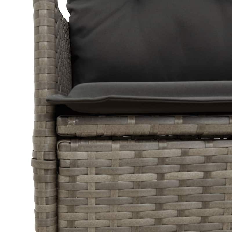 vidaXL Reclining Patio Chairs with Cushions Armchair Outdoor Seating Poly Rattan