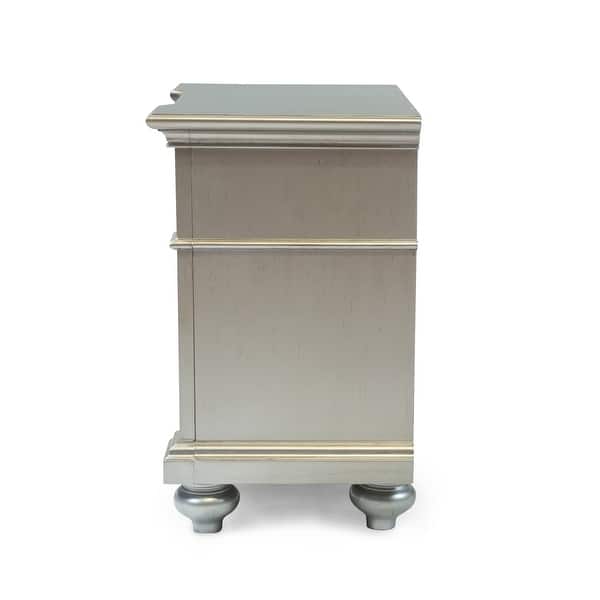 Eaen Glam Gold Wood 2-Drawer Nightstand by Furniture of America