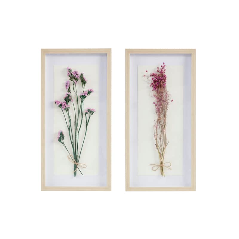 Madison Park Avant Garden Dried Flower 2-piece Shadow Box Wall Decor Set