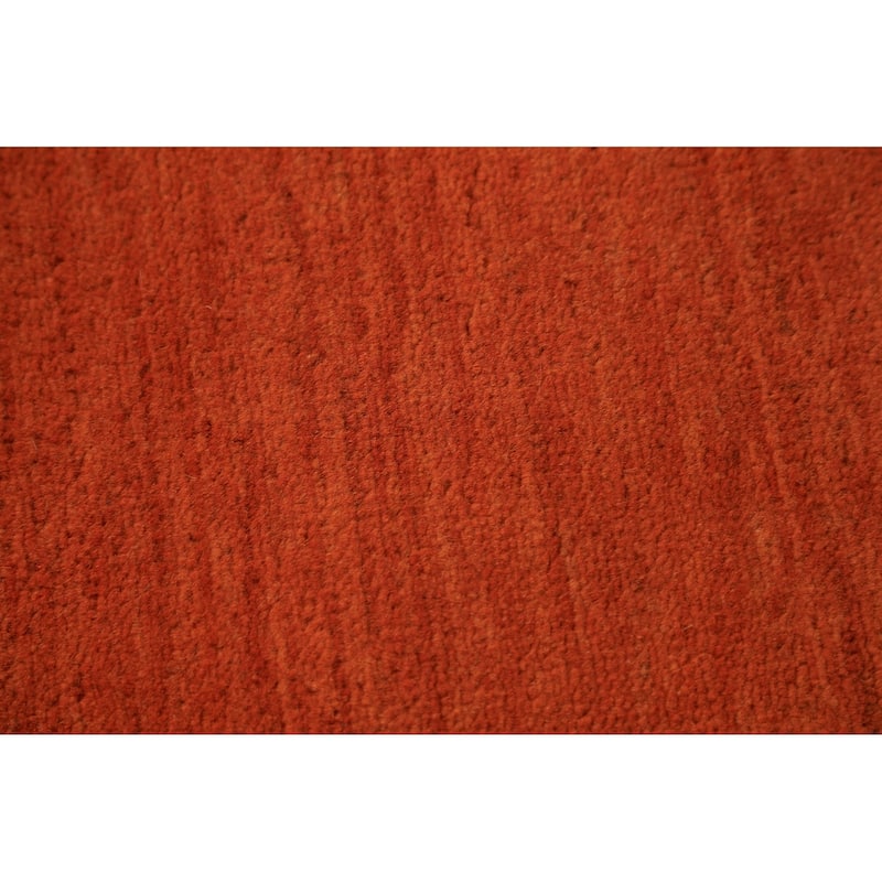 Orange Modern Gabbeh Oriental Rug Handmade Wool Carpet - 3'4" x 6'5"