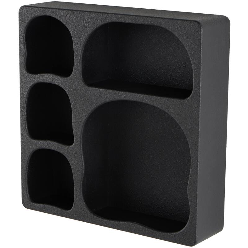 Cream or Black Wood 5 Shelf Geometric Room Wall Shelf