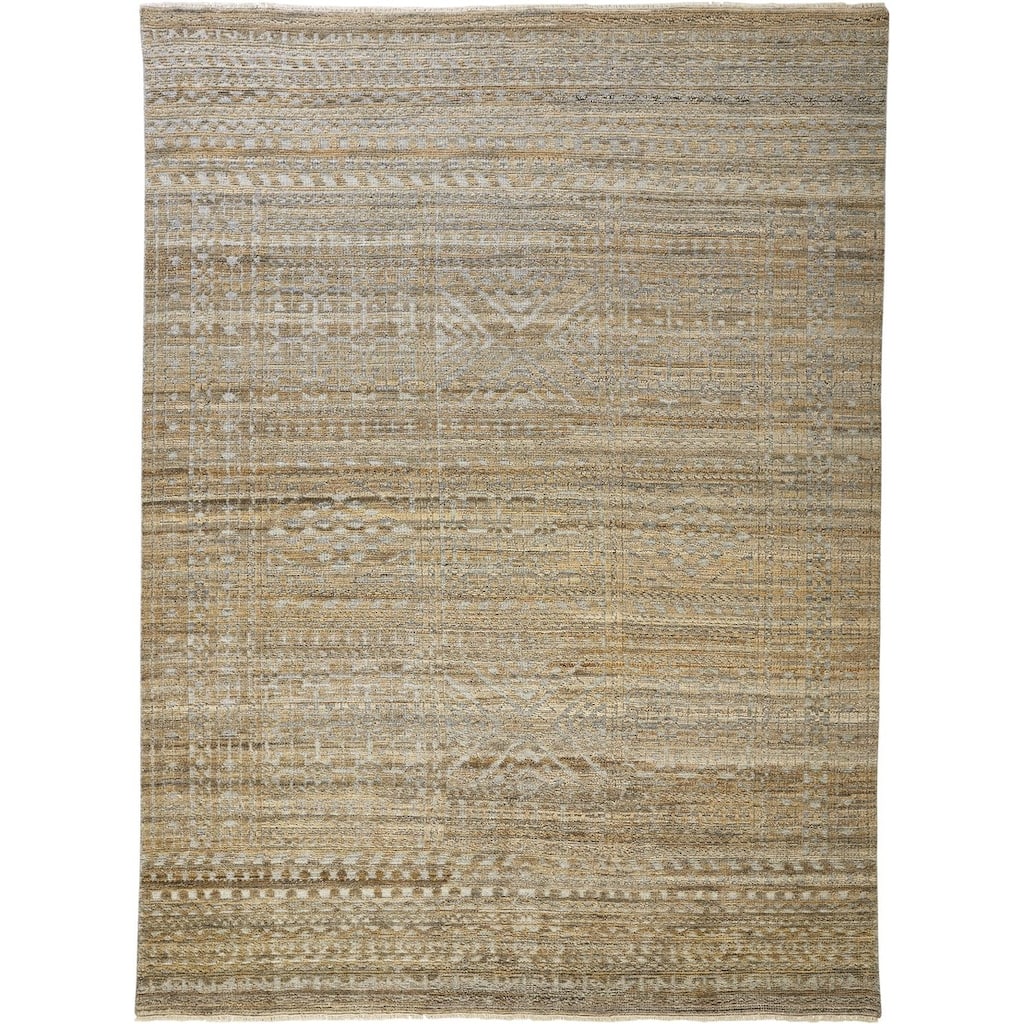 Eckhart Abstract Tribal Rug, Golden Brown/Gray, Area Rug