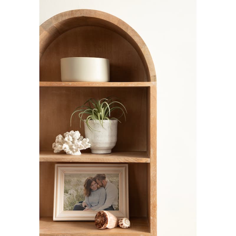 Kate and Laurel Hutton Wood Capsule Wall Shelf