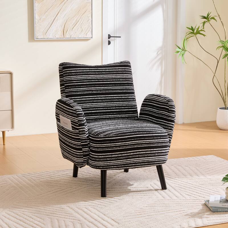 Modern style armchair with sanded fabric