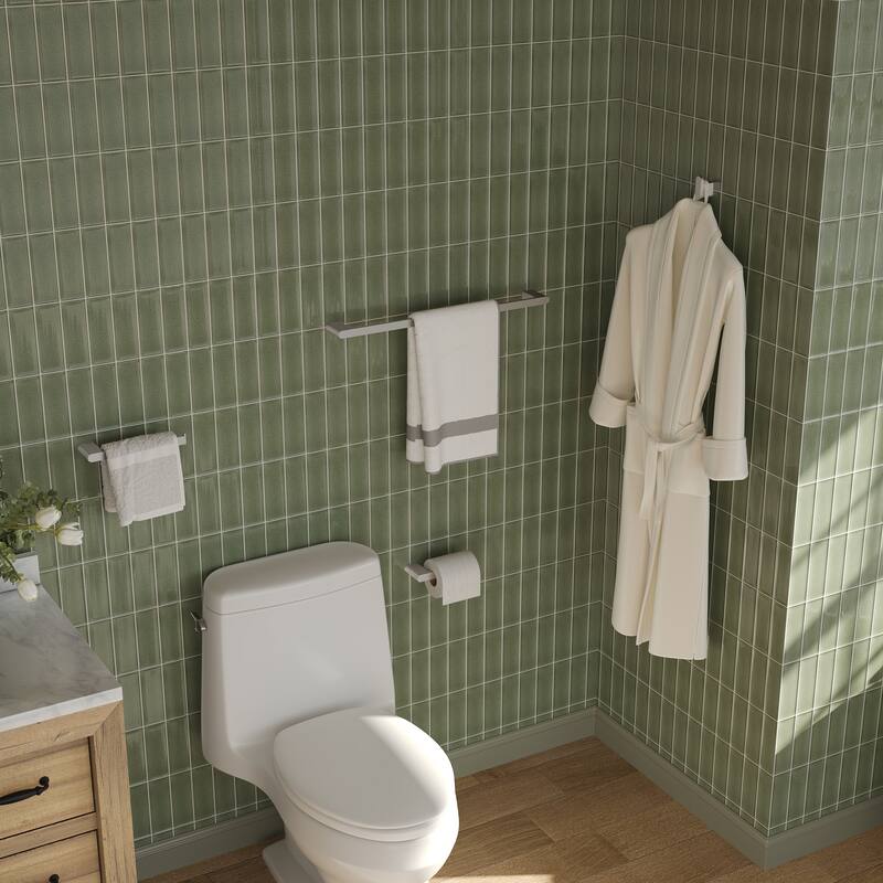 4-Piece Bathroom Hardware Accessories Set, Wall Mount Towel Bar, Toilet Paper Holder, Hand Towel Rack 1 Towel Hooks