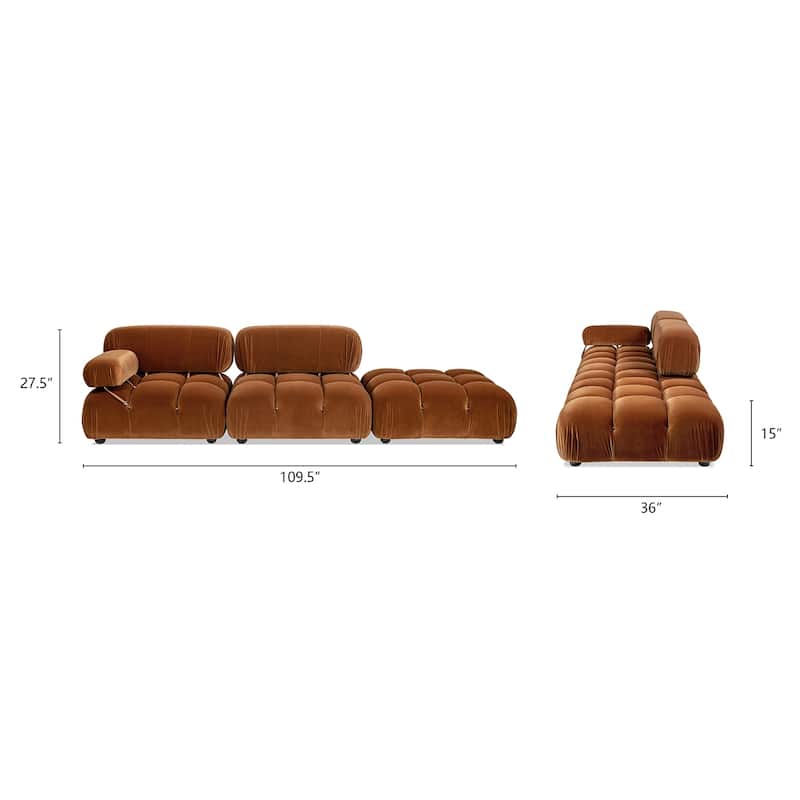 Marcel 109.5" Bubble Modular Modern Chaise Sofa