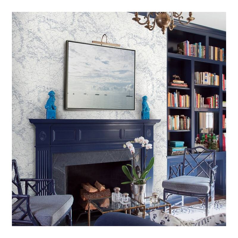 Chesapeake Charts Navy Map Wallpaper - 20.5 x 396 x 0.025